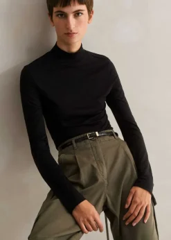 Wool Jersey Roll Neck Top
