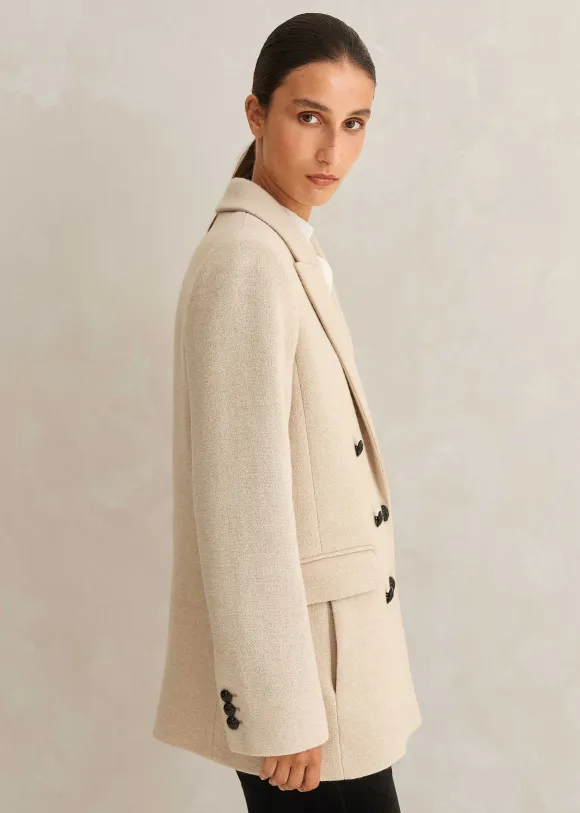 Wool-Blend Blazer Coat