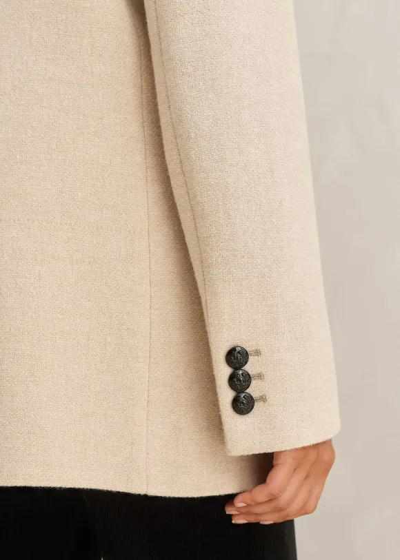 Wool-Blend Blazer Coat