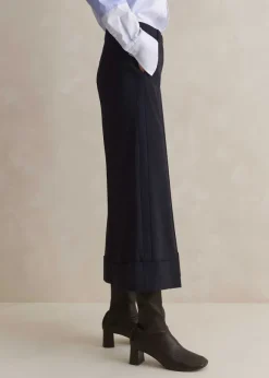 Wool-Blend Exaggerated Crop Trouser