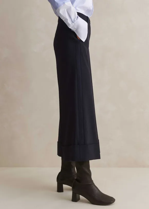 Wool-Blend Exaggerated Crop Trouser
