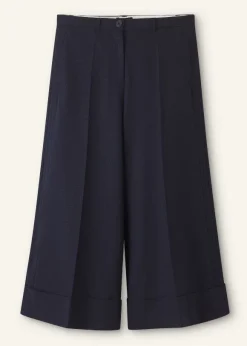 Wool-Blend Exaggerated Crop Trouser