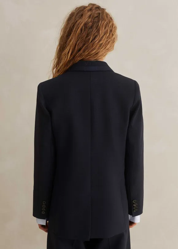 Wool-Blend Sharp Longline Blazer