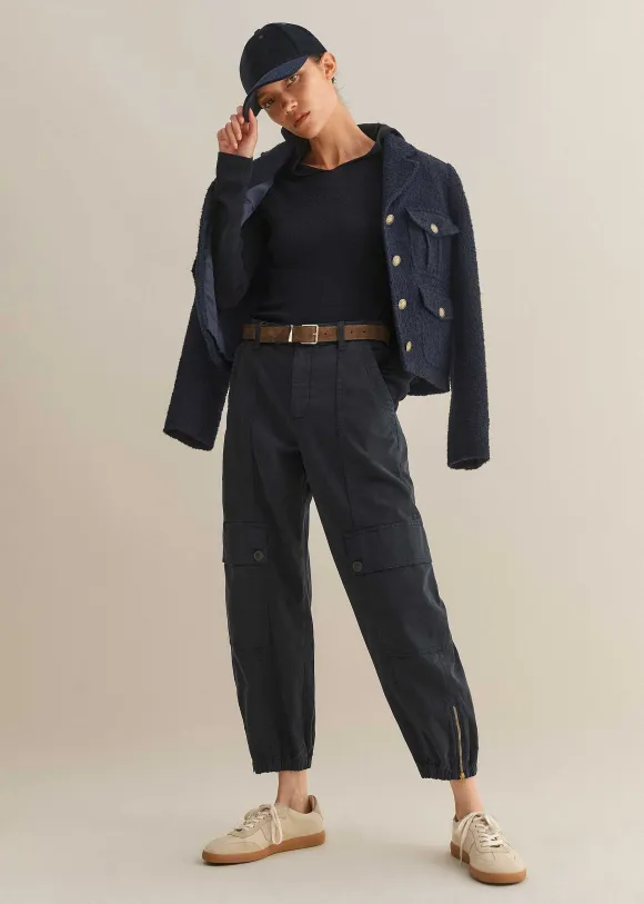 Zip Detail Crop Cargo Jogger