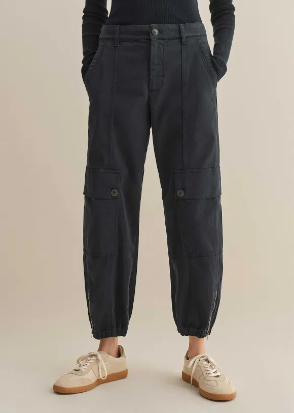 Zip Detail Crop Cargo Jogger