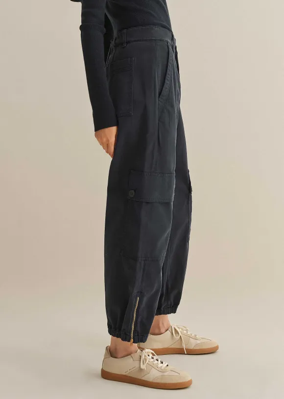 Zip Detail Crop Cargo Jogger